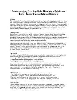 <b>Reinterpreting Existing Data Through a Relational </b><b>Lens: Toward Meta-Dataset Science</b>