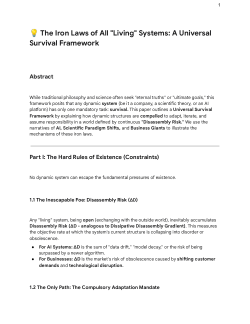 <b>The Iron Laws of All "Living" Systems: A Universal Survival Framework</b>
