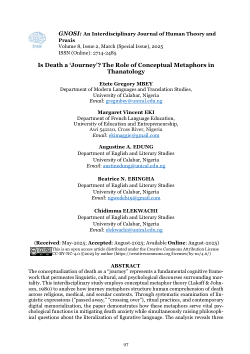 Is Death a ‘Journey’? The Role of Conceptual Metaphors in Thanatology