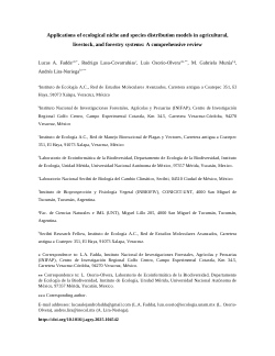 <b>Applications of ecological niche and species distribution models in agricultural, livestock, and forestry systems: A comprehensive review. </b><b>https://doi.org/10.1016/j.agsy.2025.104542</b>