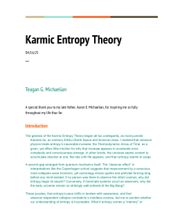 Karmic Entropy Theory - <b>Second Draft</b>