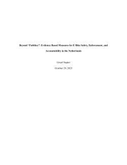 Beyond “Fatbikes”: Evidence‑Based Measures for E‑Bike Safety, Enforcement, and Accountability in the Netherlands