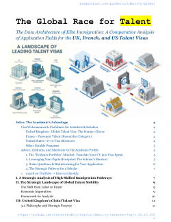 Global Talent Immigration: A Comparative Analysis of Academic Fields for the UK, French, and US Talent Visas