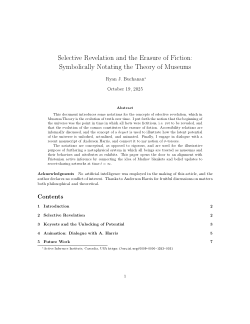 Selective Revelation and the Erasure of Fiction: Symbolically Notating the Theory of Museums