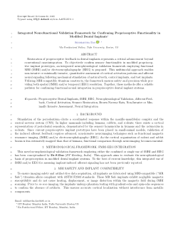 Integrated Neurofunctional Validation Framework for Confirming Proprioceptive Functionality in   Modified Dental Implants