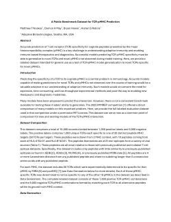 A Public Benchmark for TCR-pMHC Prediction