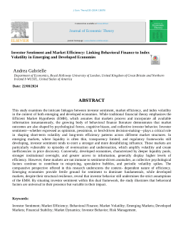 <b>Investor Sentiment and Market Efficiency: Linking Behavioral Finance to Index Volatility in Emerging and Developed Economies</b>