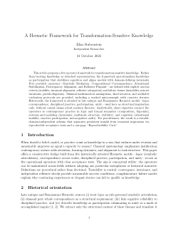 <b>A Hermetic Framework for Transformation-Sensitive Knowledge</b>