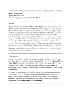 Fractal Polycentrism as Precursor to Chrono-Urbanism