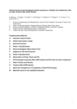 Usability and satisfaction with the New Vivatum Alba CAPD System