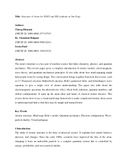 Structure of Atom for NEET and JEE students in One Page