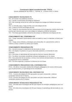 <b>Cuestionario digital autoadministrado: TPACK</b>