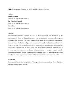 Environmental Chemistry for NEET and JEE students in One Page