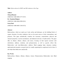 Hydrocarbons for NEET and JEE students in One Page