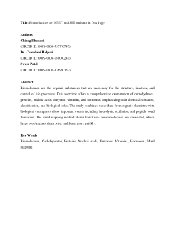 Biomolecules for NEET and JEE students in One Page