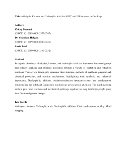 Aldehyde Ketones and Carboxylic Acid for NEET and JEE students in One Page