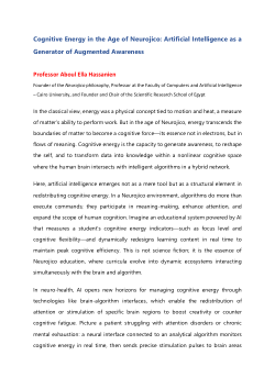 <b>Cognitive Energy in the Age of Neurojico: Artificial Intelligence as a Generator of Augmented Awareness</b>