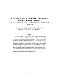 ADecisive Proof of the Collatz Conjecture: Based on Binary Dynamics The Unified Structural Analysis via 2-adic Valuation and Structural CompulsionCollatz 予想の決定的証明：二進法力学に 基づく 2-adic 賦値と構造強制論による統一的構造解析考拉茲猜想之決定性證明：基於二進制動 力學 透過2-adic 賦值與結構強制論的統一結構分析Ein entscheidender Beweis der Collatz-Vermutung: Basierend auf binärer Dynamik Die vereinheitlichte Strukturanalyse mittels 2-adischer Bewertung und Strukturkompulsion