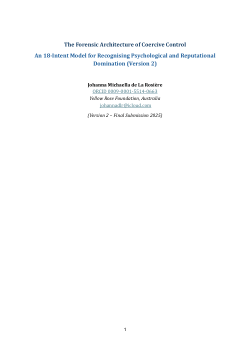 The Forensic Architecture of Coercive Control