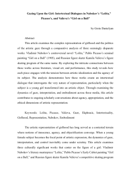 Gazing Upon the Girl: Intertextual Dialogues in Nabokov’s “Lolita,” Picasso’s, and Valieva’s “Girl on a Ball”