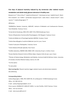 Five days of physical inactivity induced by dry immersion alter skeletal muscle metabolism and whole-body glucose tolerance in healthy men - Supplemental Data