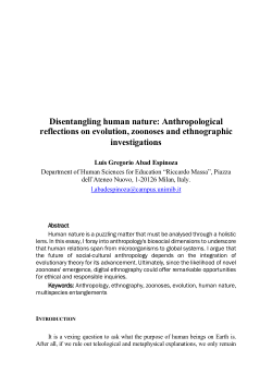 <b>Disentangling human nature: Anthropological reflections on evolution, zoonoses and ethnographic investigations</b>