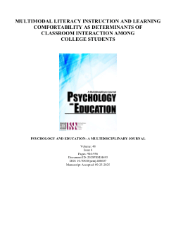 Multimodal Literacy Instruction and Learning Comfortability As Determinants of Classroom Interaction Among College Students