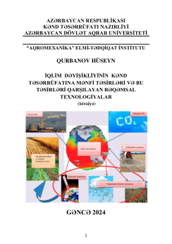 “İqlim dəyişkənliyinin kənd təsərrüfatina mənfi təsirləri və bu təsirləri qarşılayan rəqəmsal texnologiyalar