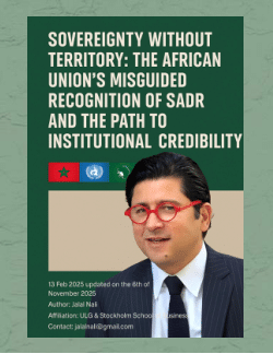 The SADR Membership Anomaly in the African Union : A Critical Analysis