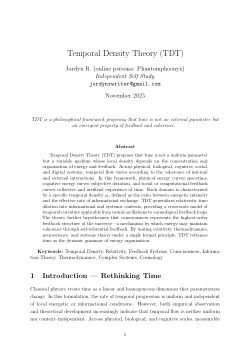 Temporal Density Theory (TDT)
