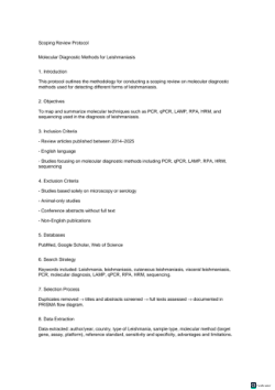 Molecular Diagnostic Methods for Leishmaniasis: Scoping Review