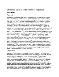 Efficiency Estimation for Trimmed Impellers