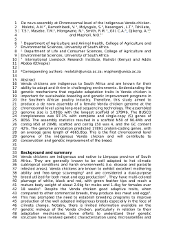 Chromosomal level assembly of the Indigenous Venda chicken