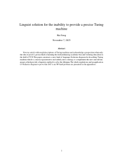 Linguist solution for the inability to provide a precise Turing machine.