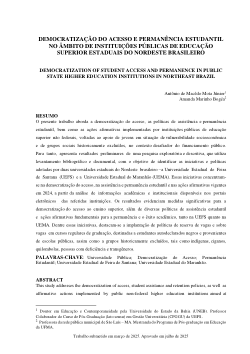 Democratização do acesso e permanência estudantil no âmbito de instituições públicas de educação superior estaduais do nordeste brasileiro