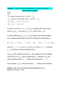 Elementary Proof of the Existence of at Least p_n − 2 Primes Between p_n and the Primorial p_n#