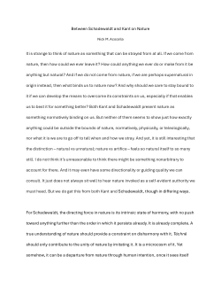 Between Schadewaldt and Kant on Nature