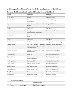 Etimologías Grecolatinas y Conceptos de Ciencias Sociales en el Bachillerato