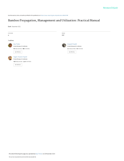 Bamboo Propagation, Management and Utilization-Practical Manual