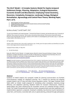 The GCoT Model – A Complex Systems Model For Spatio-temporal Settlement Design, Planning and Adaptation