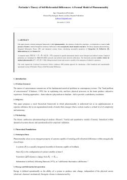 Pavlenko's Theory of Self-Referential Differences: A Formal Model of Phenomenality