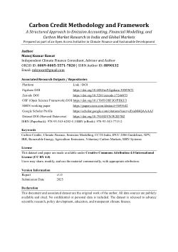<b>Carbon Credit Methodology and Framework</b><i>Structured Emission Accounting & Financial Modelling for India and Global Markets</i>