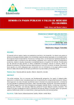DEMORA EN PAGOS PÚBLICOS Y FALLAS DE MERCADO EN COLOMBIA