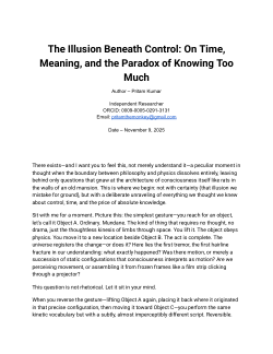 The Illusion Beneath Control: On Time, Meaning and the Paradox of Knowing Too much