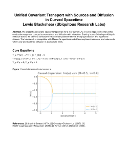 Unified Covariant Transport with Sources and Diffusion in CurvedSpacetime