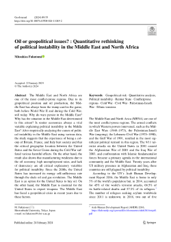 Dataset of Oil or geopolitical issues? : Quantitative Rethinking of Political Instability in the Middle East and North Africa