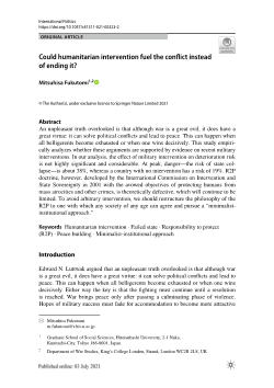 Could humanitarian intervention fuel the conflict instead of ending it?