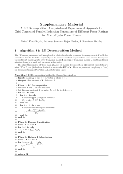 Supplementary Material: LU Decomposition Analysis-based Experimental Approach for Grid-Connected Parallel Induction Generators of Different Power Ratings for Micro-Hydro Power Plants