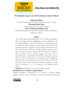 <b>The Quantum Leap in Law: AI’s Revolution in Justice Delivery</b>