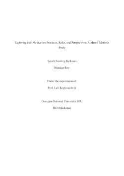 <b>Exploring Self-Medication Practices, Risks, and Perspectives: A Mixed-Methods Study</b>